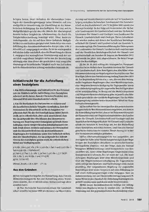Vorschauseite 1: Initiativrecht für die Aufstehung eines Sozialplans