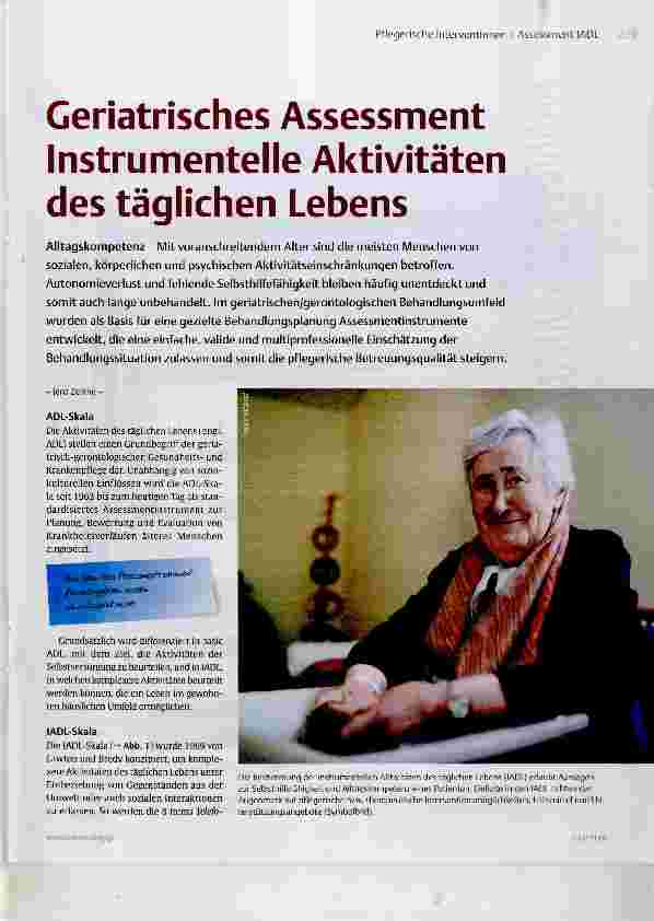 Vorschauseite 1: Geriatrisches Assessment Instrumentelle Aktivitäten des täglichen Lebens