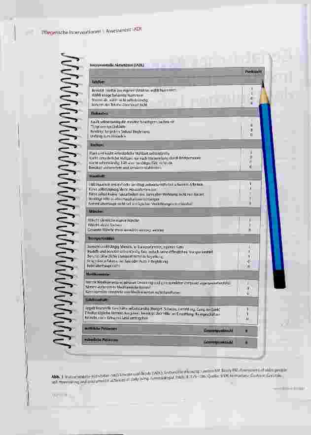 Vorschauseite 2: Geriatrisches Assessment Instrumentelle Aktivitäten des täglichen Lebens