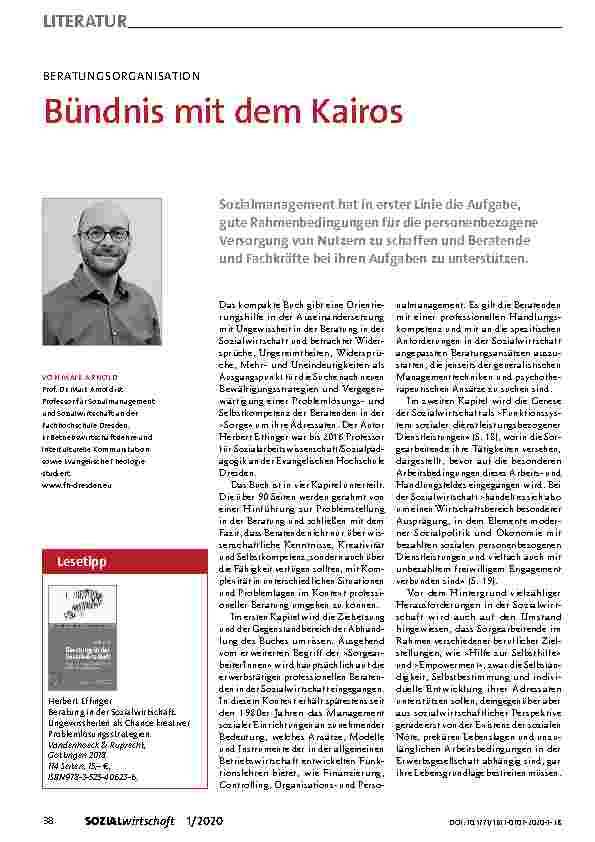 Vorschauseite 1: BERATUNGSORGANISATION Bündnis mit dem Kairos