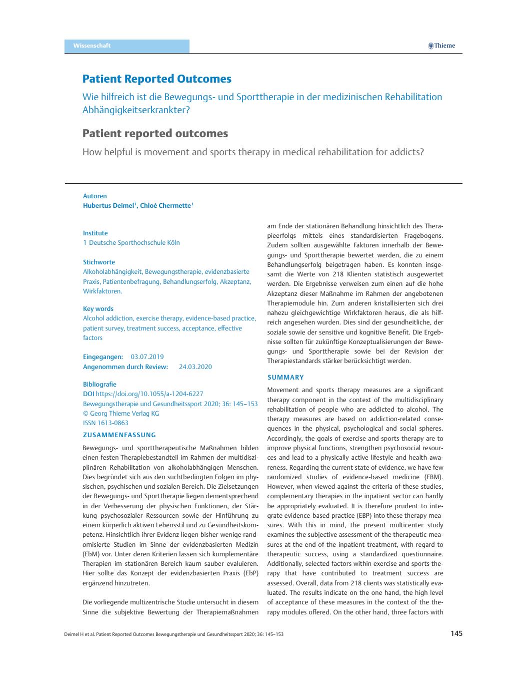 Vorschauseite 1: Patient-Reported Outcomes