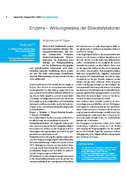 Vorschauseite 1: Enzyme – Wirkungsweise der Biokatalysatoren
