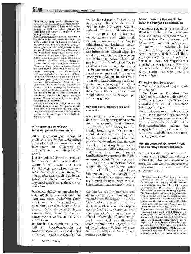 Vorschauseite 3: Schwieriger Konsens zur Gesundheitsreform 2000 Umfassendes Reformvorhaben stellt alle Beteiligten vor größte Herausforderungen