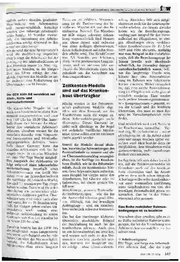 Vorschauseite 3: Zeitsparbuch & Arbeitszeitkonten: Eine Perspektive auch für das Krankenhaus? Auf dem Weg zur ergebnisorientierten Arbeit.