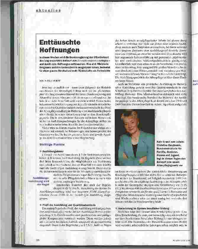 Vorschauseite 1: Enttäuschte Hoffnungen