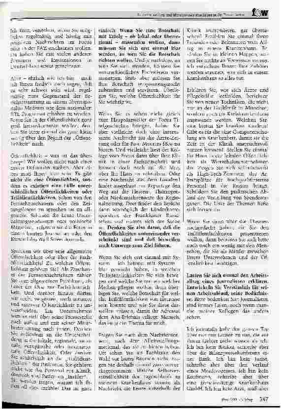 Vorschauseite 2: Interesse wecken und überregionale Beachtung in der Presse finden
