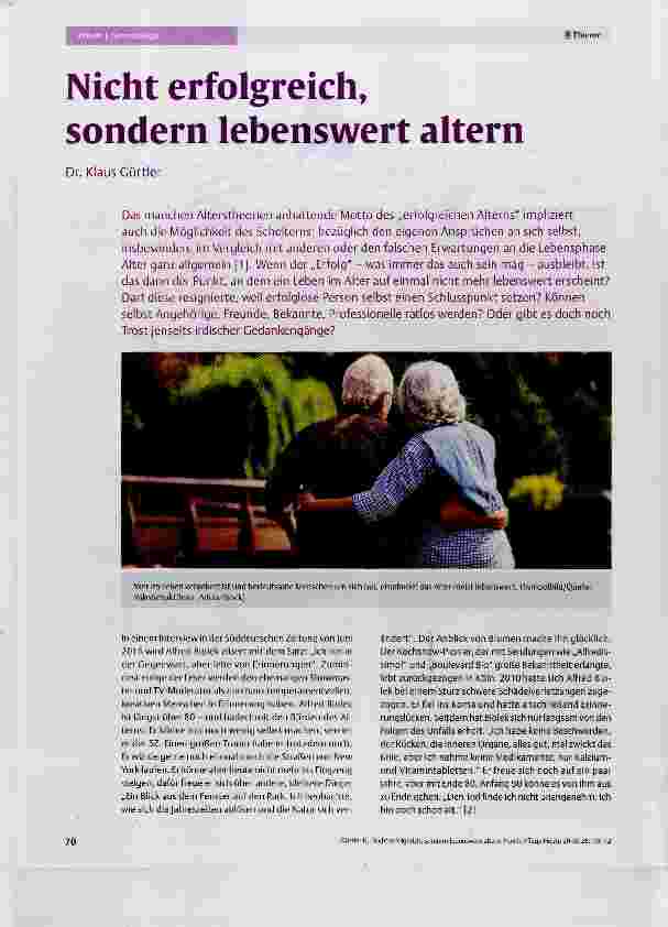 Vorschauseite 1: Nicht erfolgreich, sondern lebenswert altern