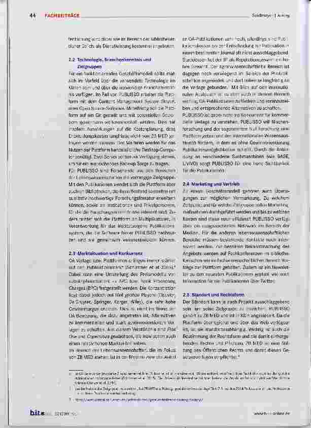 Vorschauseite 3: Open-Access-Geschäftsmodell für PUBLISSO ZB MED Publikationsplattform für die Lebenswissenschaften