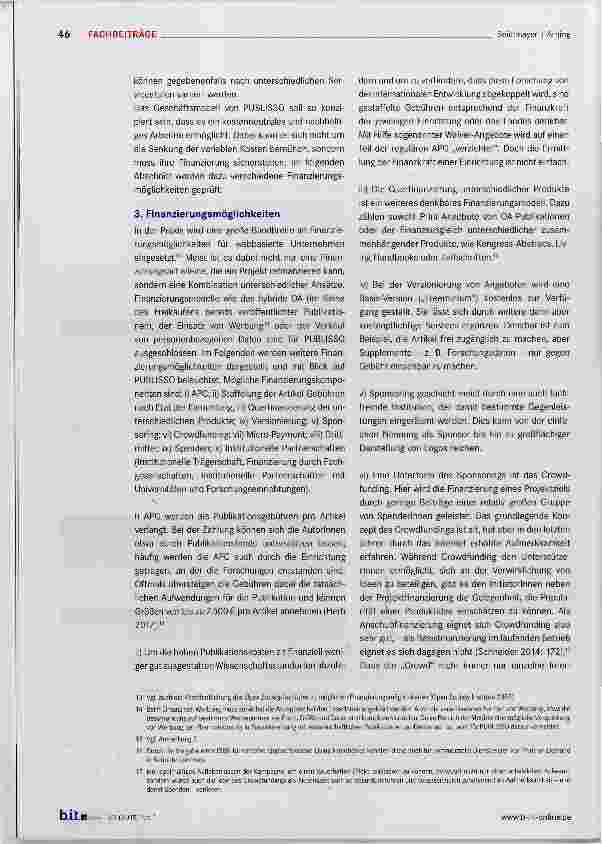 Vorschauseite 5: Open-Access-Geschäftsmodell für PUBLISSO ZB MED Publikationsplattform für die Lebenswissenschaften