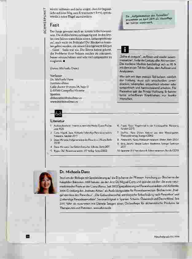 Vorschauseite 5: Paracelsusmedizin hier und heute