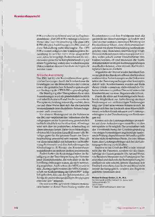 Vorschauseite 4: Kostenübernahme in der Geriatrie