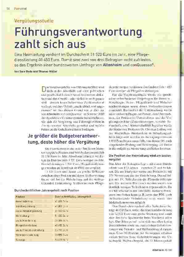 Vorschauseite 1: Führungsverantwortung zahlt sich aus