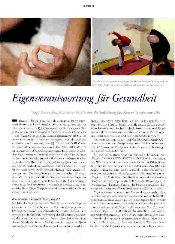 Vorschauseite 1: Eigenverantwortung für Gesundheit
