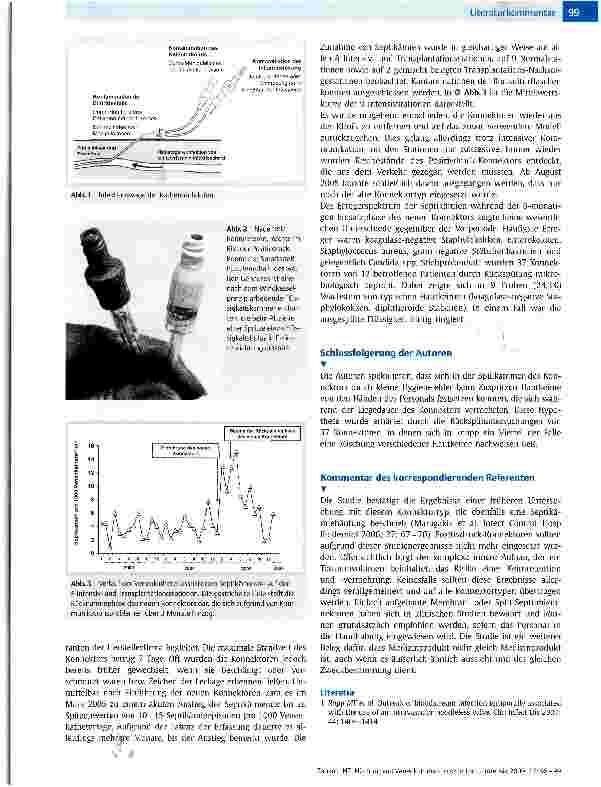 Vorschauseite 2: Häufung von Venenkatheter-assoziierten Septikämien nach Einführung eines neuen Ventilkonnektors