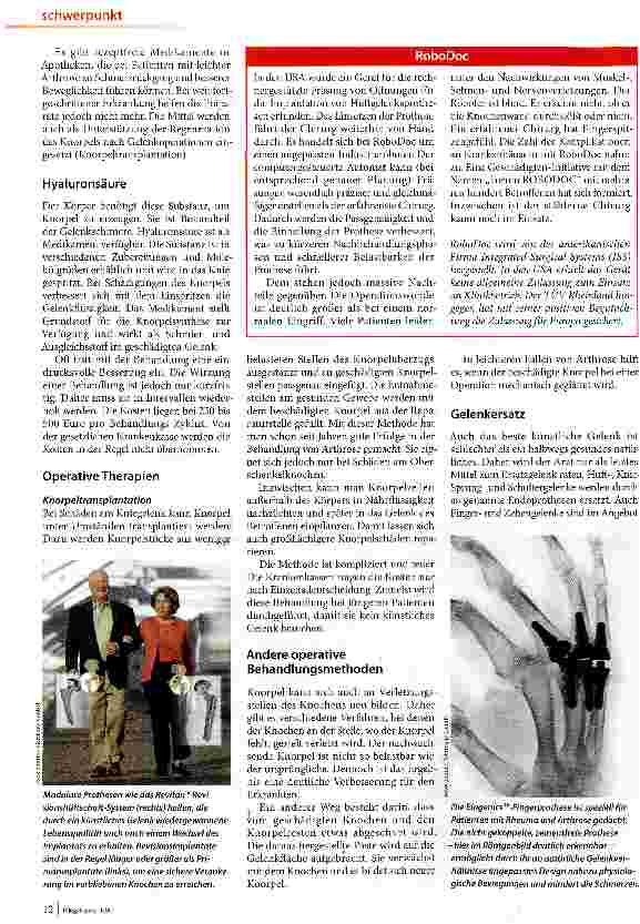 Vorschauseite 3: Arthrose Wenn es in den Gelenken knirscht