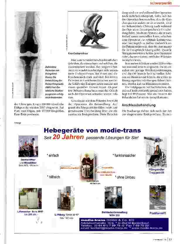 Vorschauseite 4: Arthrose Wenn es in den Gelenken knirscht