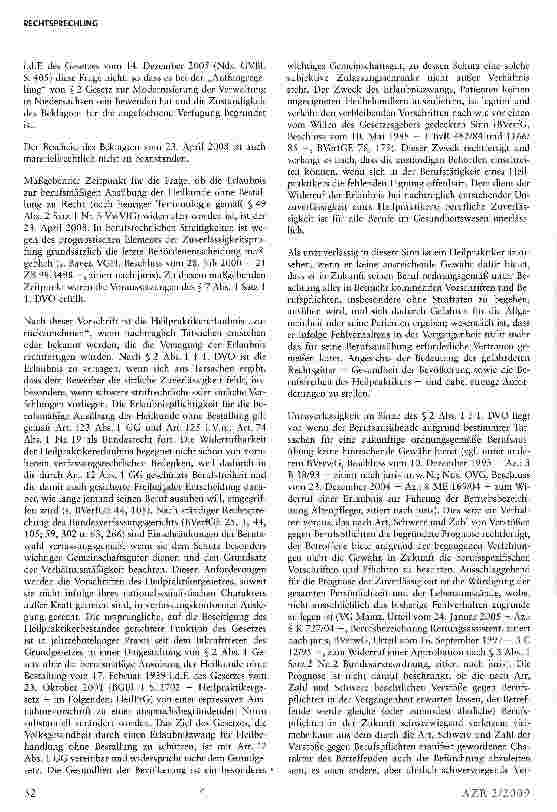 Vorschauseite 5: Einzelfall des Widerrufs der Erlaubnis zur berufsmäßigen Ausübung der Heilkunde ohne Bestallung (Heilpraktikererlaubnis)