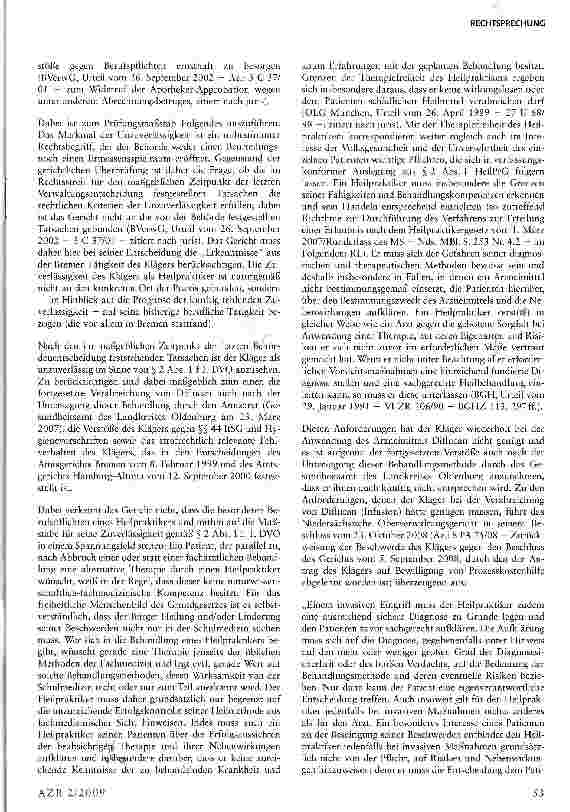 Vorschauseite 6: Einzelfall des Widerrufs der Erlaubnis zur berufsmäßigen Ausübung der Heilkunde ohne Bestallung (Heilpraktikererlaubnis)