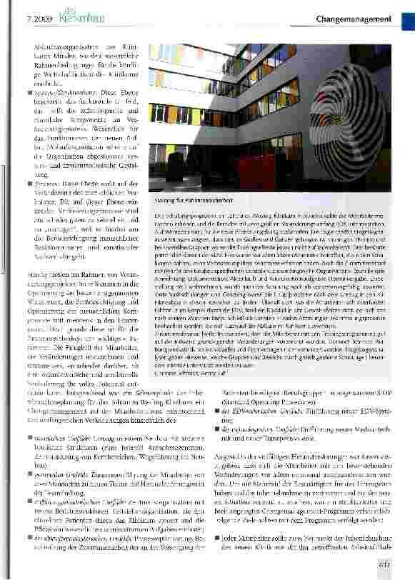 Vorschauseite 2: Umsetzung der Betriebsorganisation am Beispiel des Johannes-Wesling-Klinikums in Minden - Training fü Patientensicherheit
