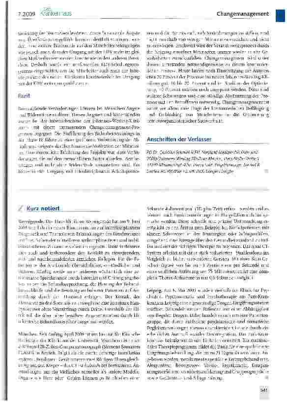 Vorschauseite 6: Umsetzung der Betriebsorganisation am Beispiel des Johannes-Wesling-Klinikums in Minden - Training fü Patientensicherheit