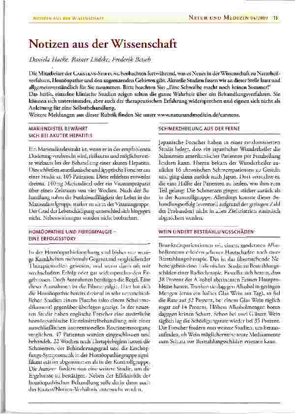 Vorschauseite 1: Notizen aus der Wissenschaft