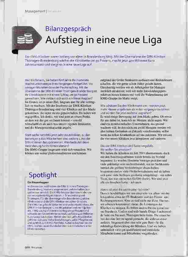Vorschauseite 1: Aufstieg in eine neue Liga