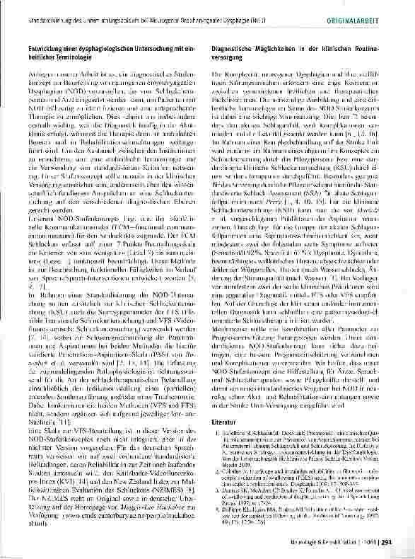 Vorschauseite 2: Standardisierung des Untersuchungsablaufs bei Neurogener Oropharyngealer Dysphagie (NOD)