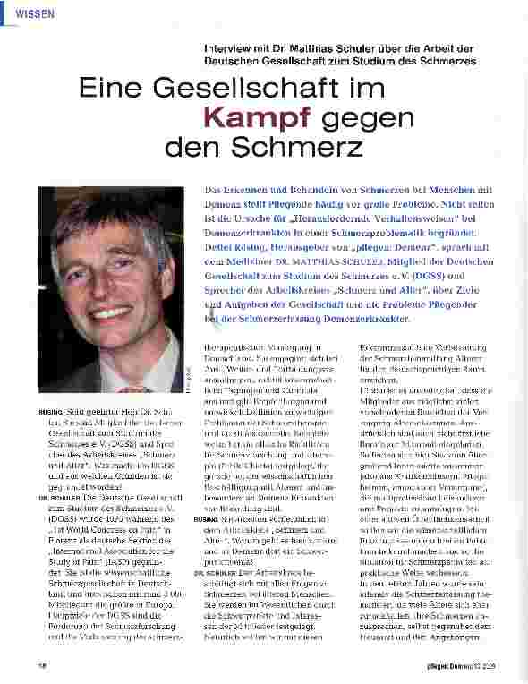 Vorschauseite 1: Eine Gesellschaft im Kampf gegen den Schmerz