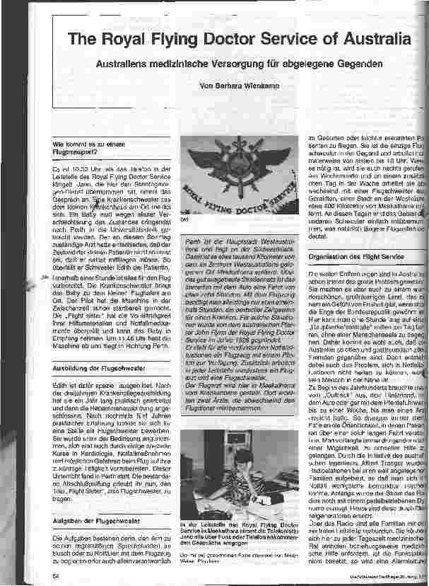 Vorschauseite 1: The Royal Flying Doctor Service of Australia Australiens medizinische Versorgung für abgelegene Gegenden