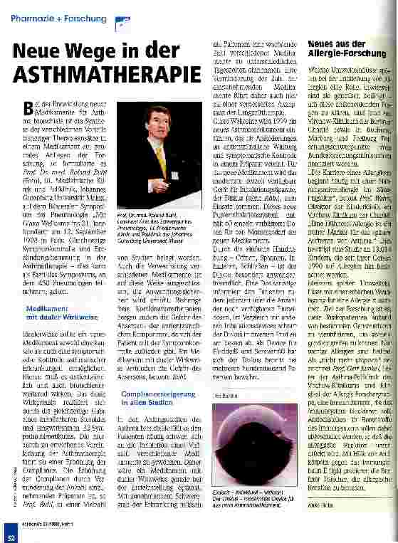 Vorschauseite 1: Neue Wege in der Asthmatherapie