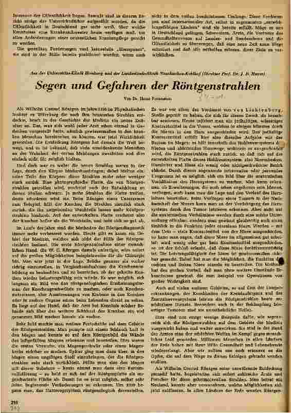 Vorschauseite 1: Segen und Gefahren der Röntgenstrahlen