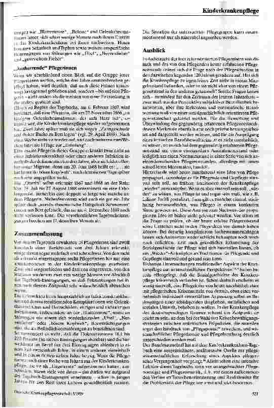 Vorschauseite 3: Pflegenotstand in einem Kinderkrankenhaus vor 120 Jahren Ein Beitrag für den pflegewissenschaftlichen Fachbereich