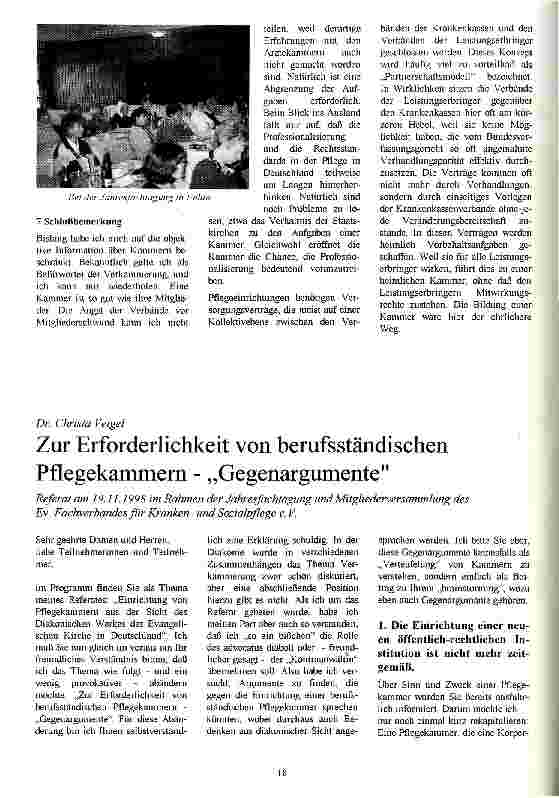 Vorschauseite 1: Zur Erforderlichkeit von berufsständischen Pflegekammern-Gegenargumente.