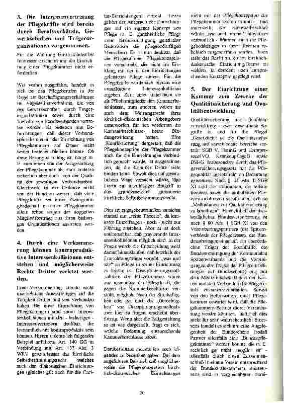 Vorschauseite 3: Zur Erforderlichkeit von berufsständischen Pflegekammern-Gegenargumente.