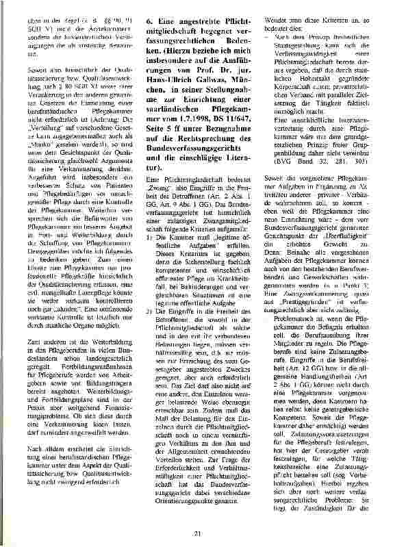 Vorschauseite 4: Zur Erforderlichkeit von berufsständischen Pflegekammern-Gegenargumente.