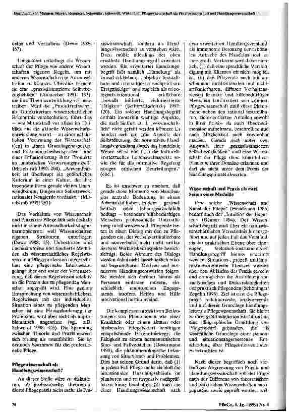 Vorschauseite 2: Pflegewissenschaft als Praxiswissenschaft und Handlungswissenschaft