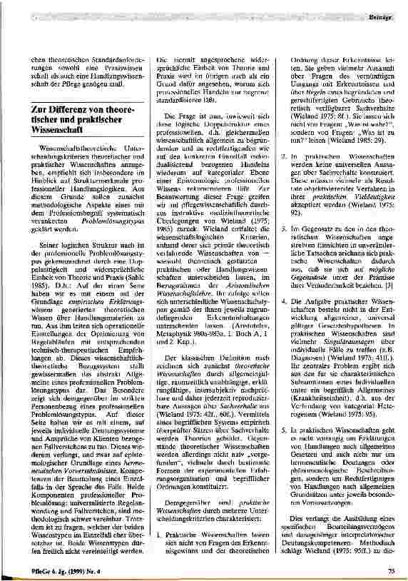 Vorschauseite 3: Pflegewissenschaft als Praxiswissenschaft und Handlungswissenschaft