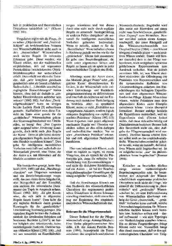 Vorschauseite 5: Pflegewissenschaft als Praxiswissenschaft und Handlungswissenschaft