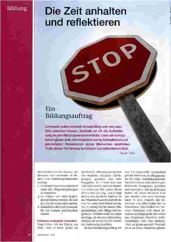 Vorschauseite 1: Die Zeit anhalten und reflektieren