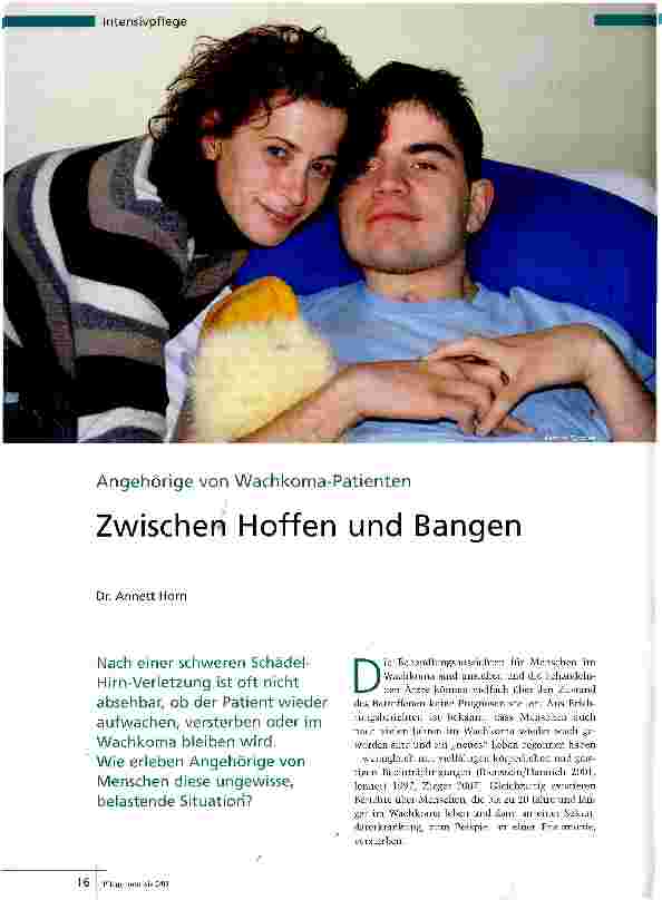 Vorschauseite 1: Zwischen Hoffen und Bangen