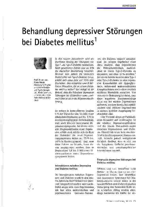 Vorschauseite 1: Behandlung depressiver Störungen bei Diabetes mellitus