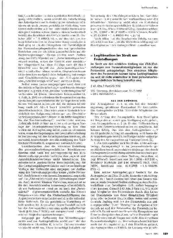 Vorschauseite 1: Legitimation im Streit um Freistellungen