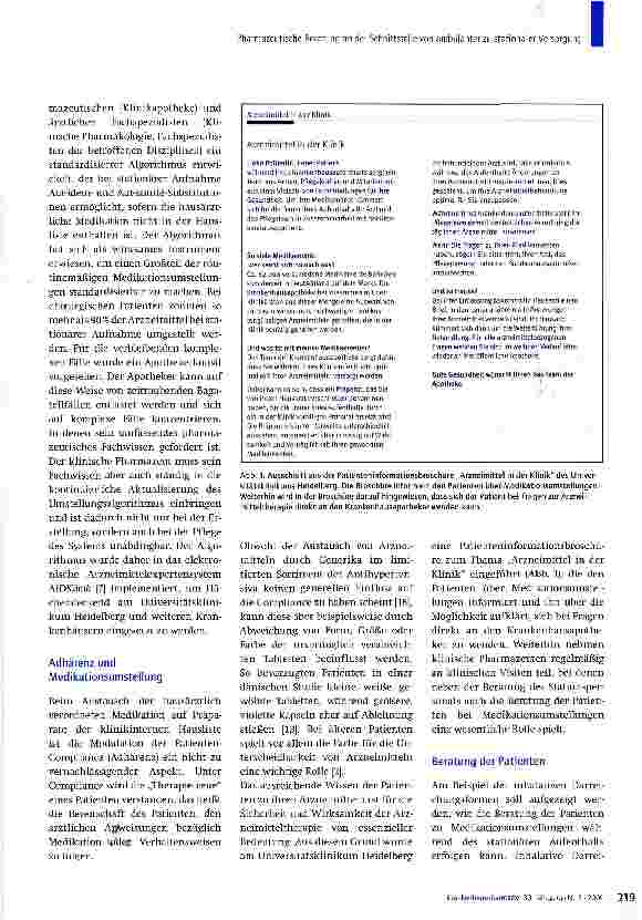 Vorschauseite 2: Pharmazeutische Beratung zu Medikationsumstellungen an der Schnittstelle von ambulanter zu stationärer Versorgung