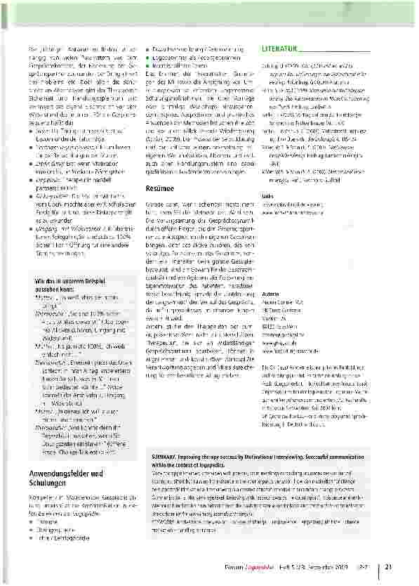 Vorschauseite 4: Mehr Therapieerfolg durch Motivierende Gesprächsführung