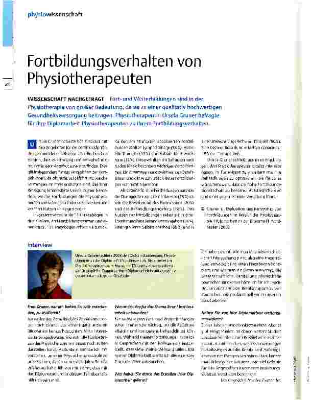 Vorschauseite 1: Fortbildungsverhalten von Physiotherapeuten