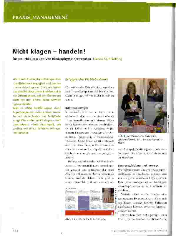 Vorschauseite 1: Nicht klagen - handeln!