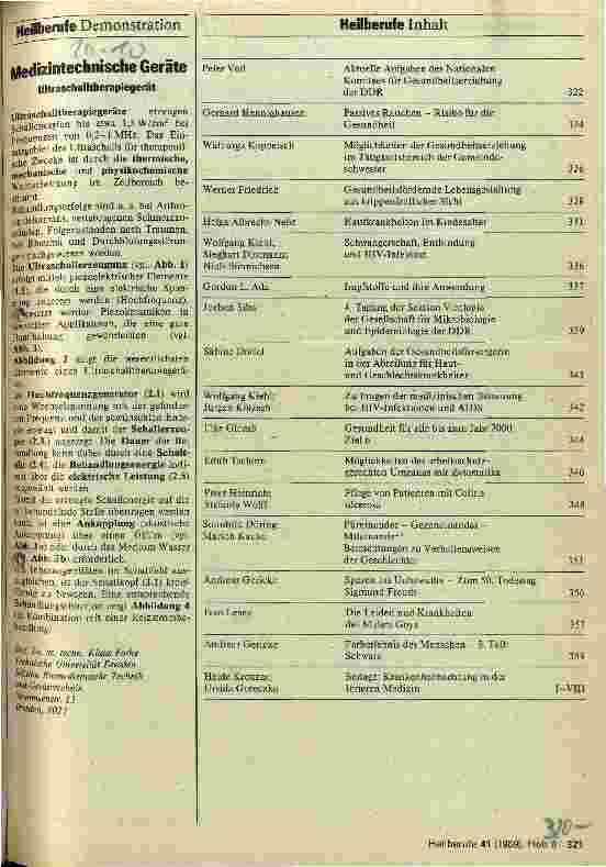 Vorschauseite 2: Medizintechnische Geräte Ultraschalltherapiegerät