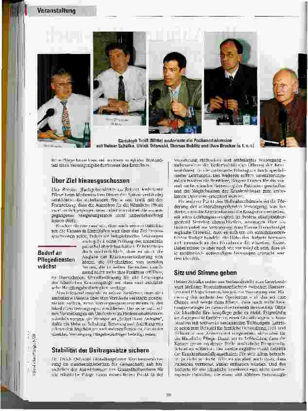 Vorschauseite 2: Mischen Sie sich ein! Podiumsdiskussion Häusliche Pflege - Aufbruch 2000