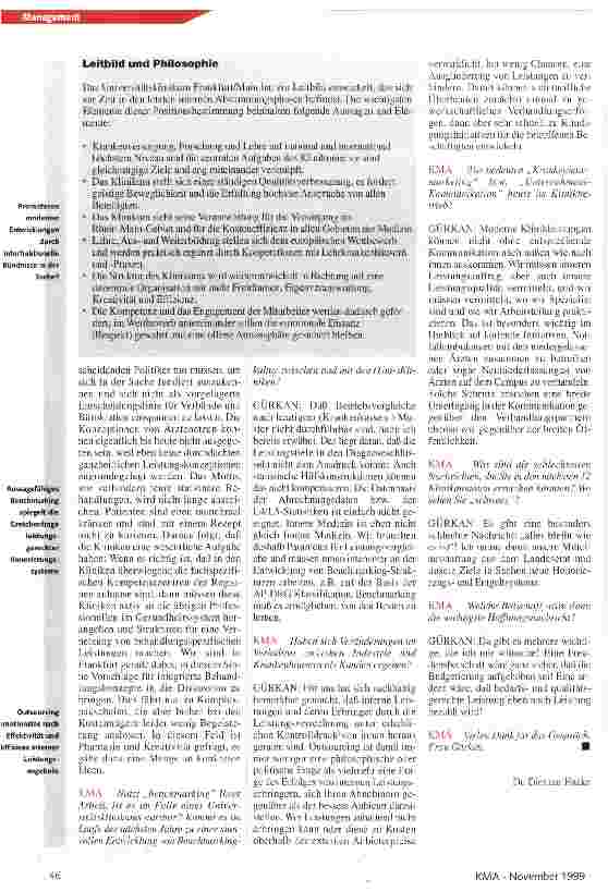Vorschauseite 4: Ganzheitliche Regie für stationäre, teilstationäre und ambulante Leistungen in der Hand der Klinik!