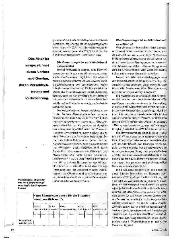 Vorschauseite 3: Altwerden und Altsein Was sagt die Soziale Gerontologie?